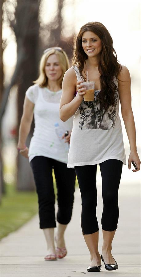 Ashley Greene takes a walk with an iced coffee in Sta Monica on March 20, 2010 