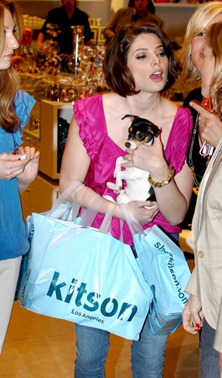 Ashley Greene shopping and posing at Kitson 