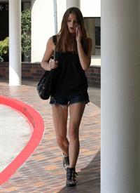 Ashley Greene in Shorts stopped by the hospital to visit a friend in Los Angeles, August 18  2012