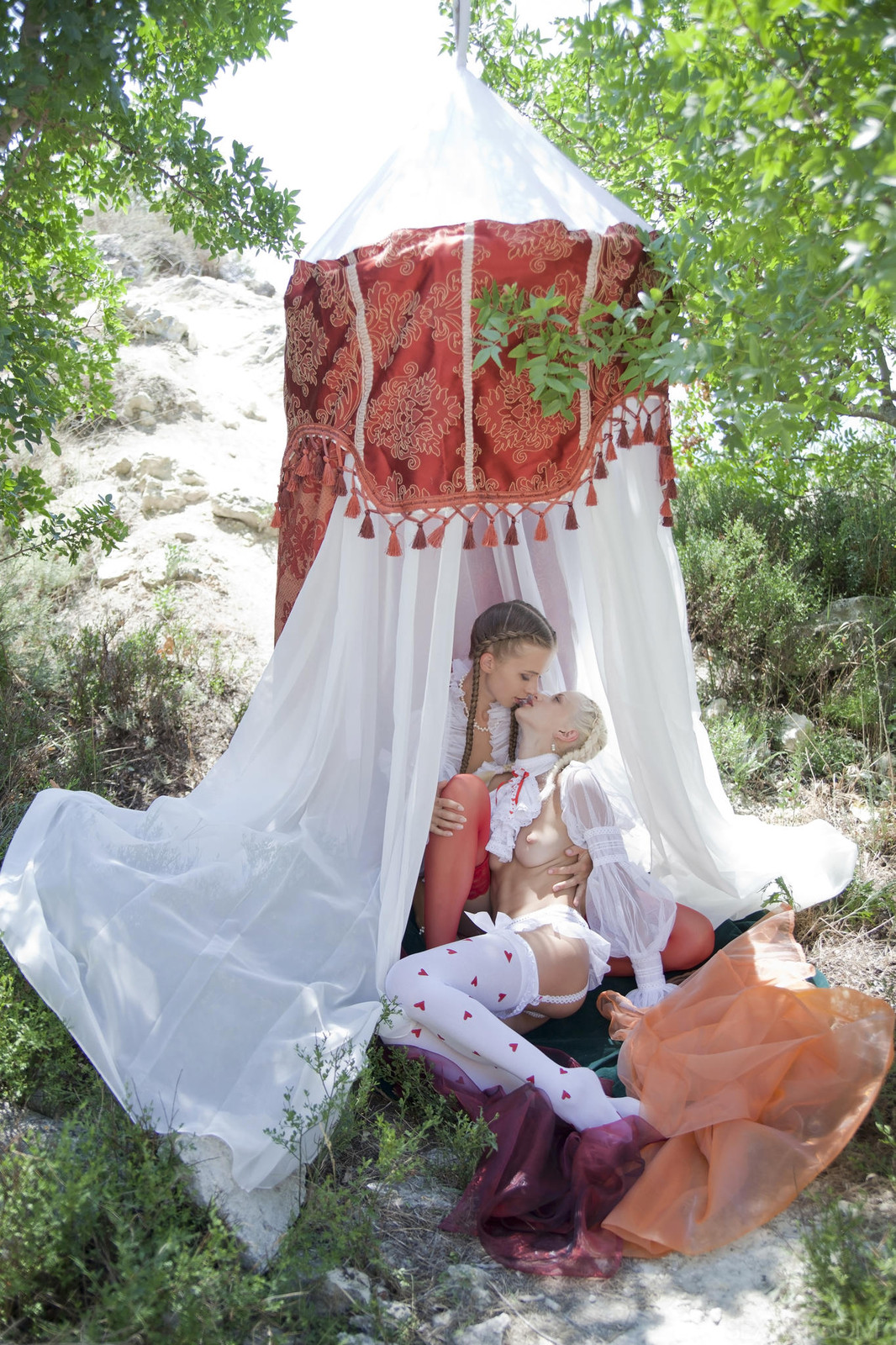 Taisiya Karpenko (Milena D) licking pussy outside