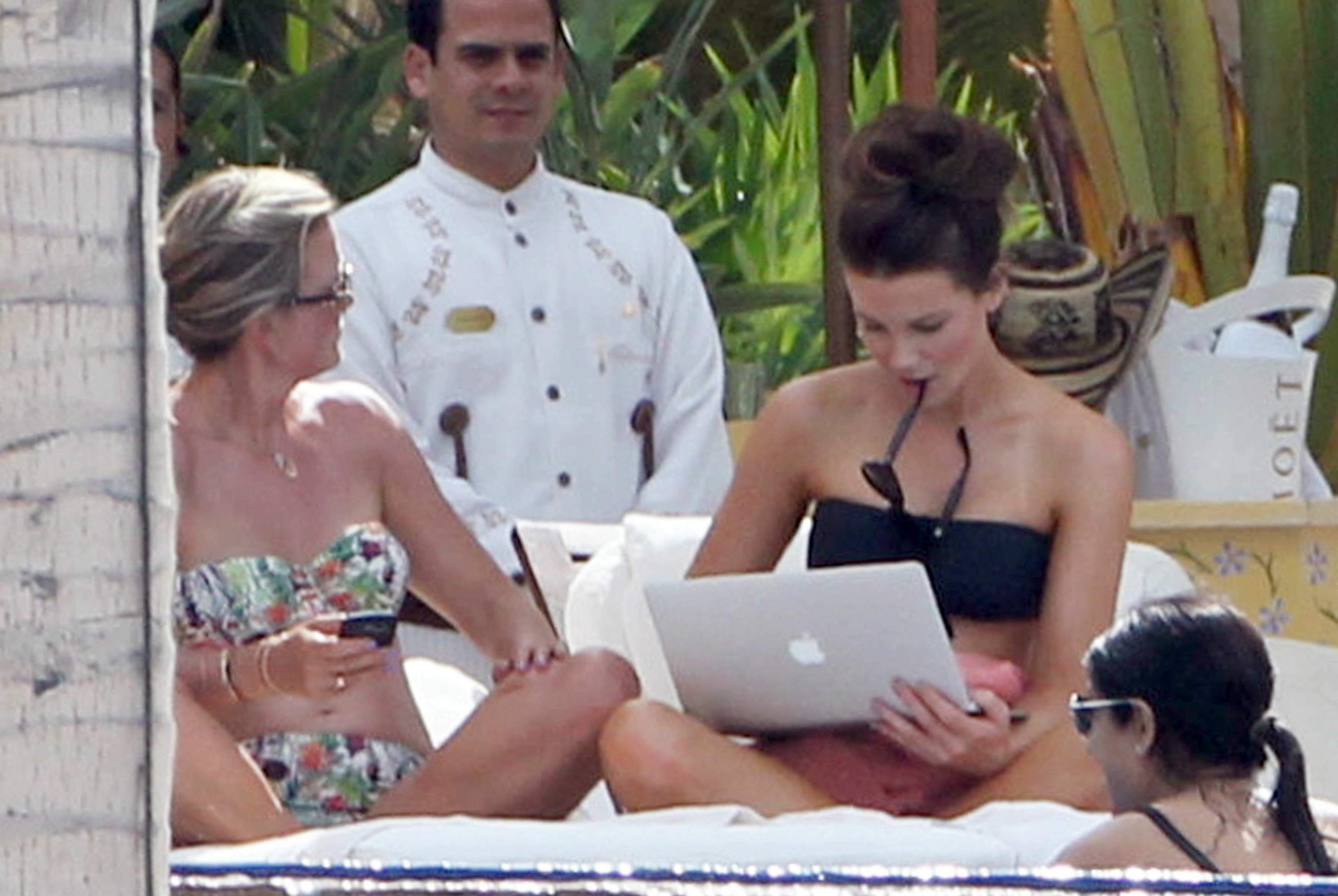 Kate Beckinsale in bikini as she fits in some sunbathing on family holiday in Mexico March 28-2013 