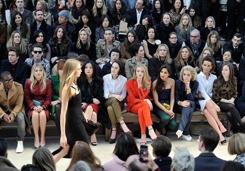 Kate Beckinsale Burberry Prorsum show at London Fashion Week 2/18/13 