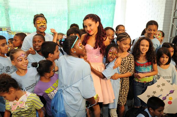 Ariana Grande Kleenex Shield Sneeze Swish event in New York on July 31, 2012