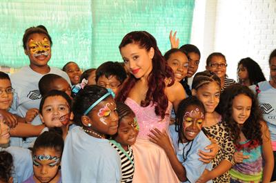 Ariana Grande Kleenex Shield Sneeze Swish event in New York on July 31, 2012