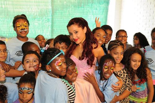 Ariana Grande Kleenex Shield Sneeze Swish event in New York on July 31, 2012