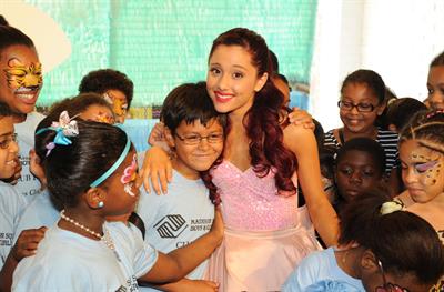 Ariana Grande Kleenex Shield Sneeze Swish event in New York on July 31, 2012