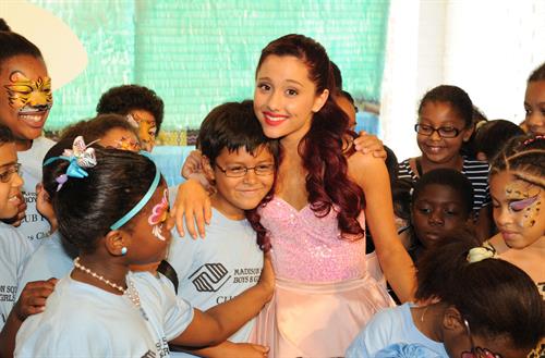 Ariana Grande Kleenex Shield Sneeze Swish event in New York on July 31, 2012