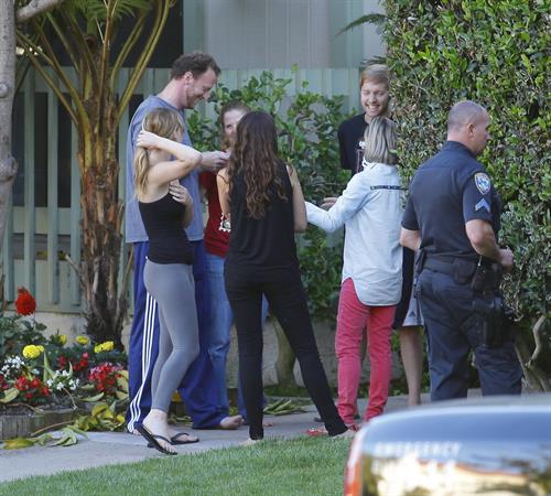 Jennifer Lawrence in Santa Monica helping a woman who fainted on June 25, 2012 