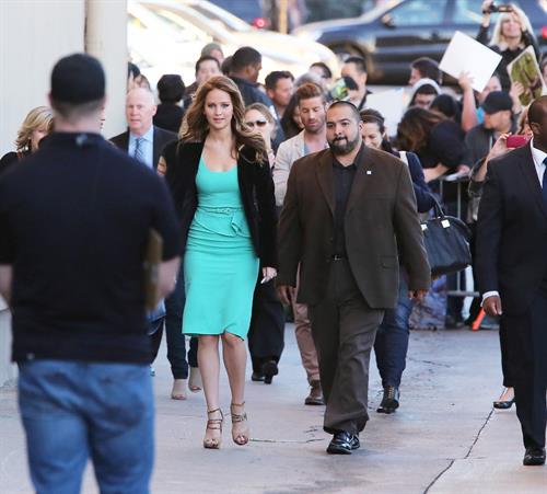 Jennifer Lawrence Arriving at the Jimmy Kimmel Live (January 31, 2013) 