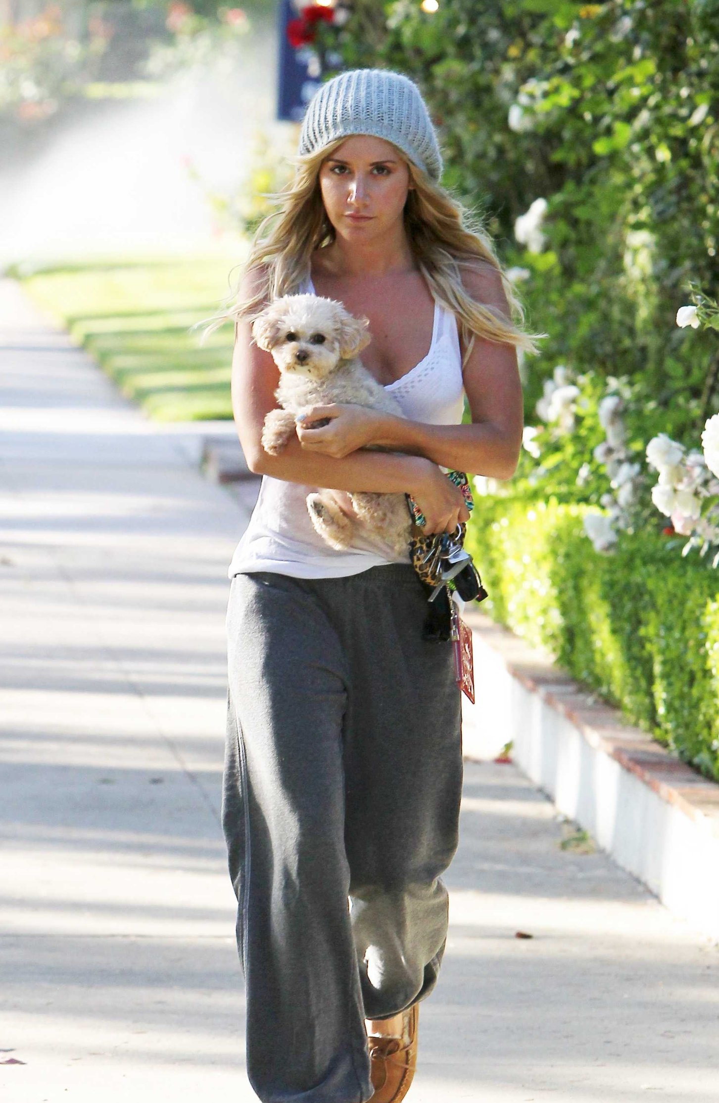 Ashley Tisdale leaving home in Studio City on May 23, 2012 