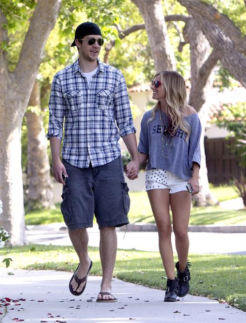 Ashley Tisdale walking around Toluca Lake May 5, 2012