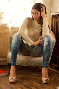 Gorgeous brunette Krystina Moore in high heels