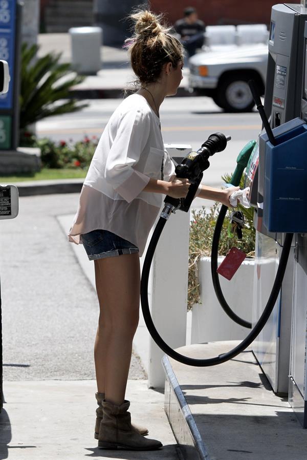 Ashley Tisdale - pumping gas in West Hollywood August 1 2012