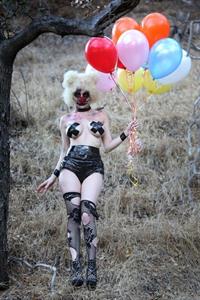 Courtney Stodden as a topless evil clown