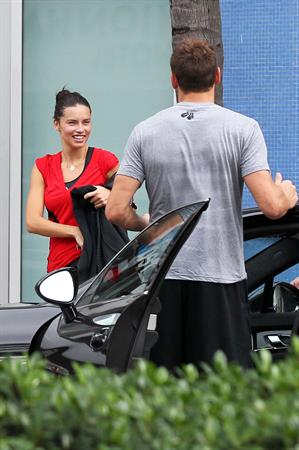 Adriana Lima hits the gym in Miami Beach on October 25, 2011