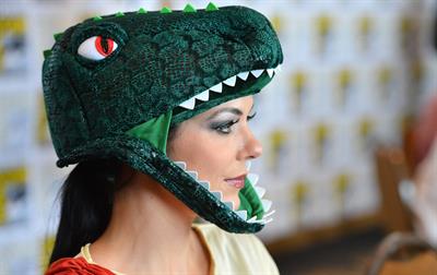 Adrianne Curry dressed as 'Raptor Jesus' at Comic-Con in San Diego - July 12, 2012