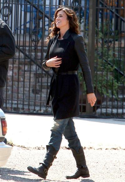 Adrianne Palicki on set of G.I. Joe 2 on August 29, 2011 