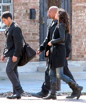 Adrianne Palicki on set of G.I. Joe 2 on August 29, 2011 