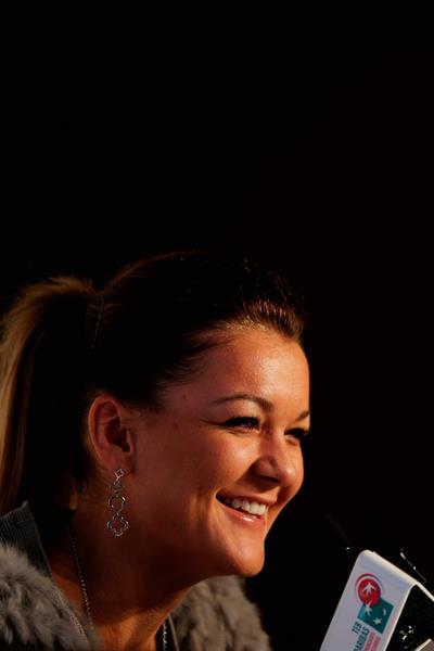 Agnieszka Radwanska before the Start of the WTA Championships October 21, 2013 