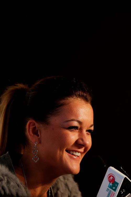 Agnieszka Radwanska before the Start of the WTA Championships October 21, 2013 