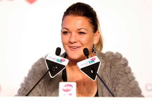 Agnieszka Radwanska before the Start of the WTA Championships October 21, 2013 
