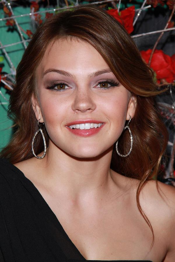 Aimee Teegarden at the grand opening of Chateau Gardens and the launch of Butterfly at Paris in Las Vegas on October 15, 2011 