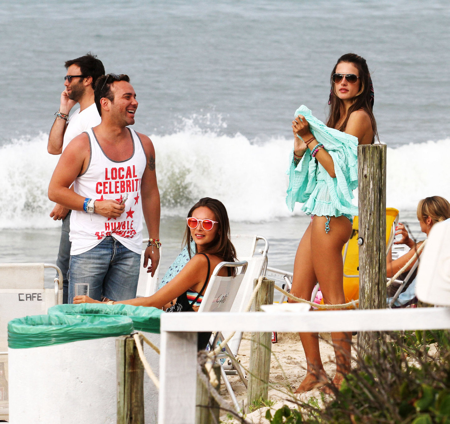 Alessandra Ambrosio - beach candids in LA 1/3/12  