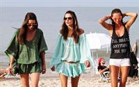 Alessandra Ambrosio - beach candids in LA 1/3/12  