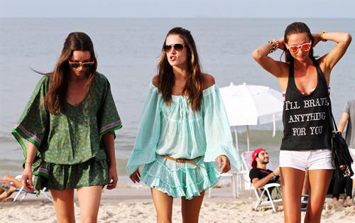 Alessandra Ambrosio - beach candids in LA 1/3/12  
