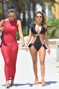 Adrienne Bailon filming scenes for Empire Girls in Miami on April 27, 2012
