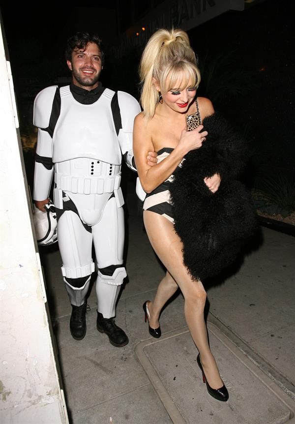 Alessandra Torresani Halloween party candids in West Hollywood, October 31, 2013 