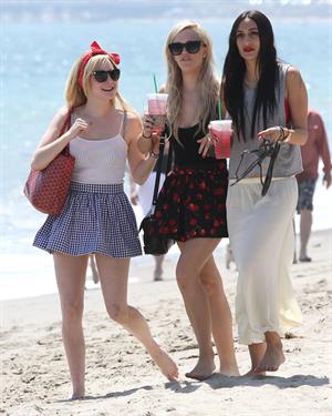 Alessandra Torresani on the beach in Malibu on July 4, 2011