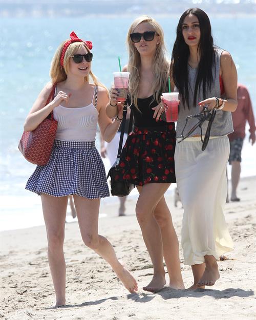 Alessandra Torresani on the beach in Malibu on July 4, 2011