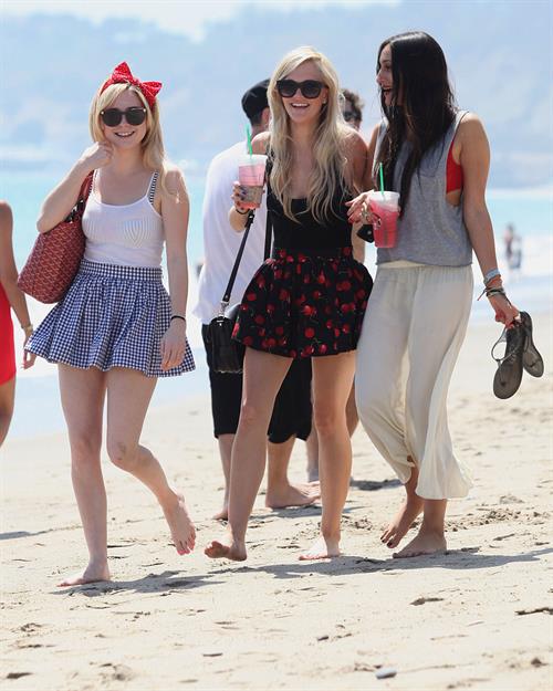 Alessandra Torresani on the beach in Malibu on July 4, 2011