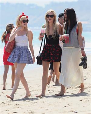 Alessandra Torresani on the beach in Malibu on July 4, 2011
