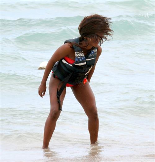 Alexandra Burke bikinis Miami on March 6, 2011 