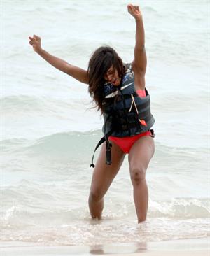 Alexandra Burke bikinis Miami on March 6, 2011 