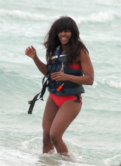Alexandra Burke bikinis Miami on March 6, 2011 