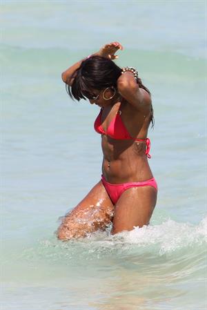 Alexandra Burke bikini candids Miami March 7, 2011 