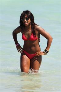 Alexandra Burke bikini candids Miami March 7, 2011 