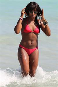 Alexandra Burke bikini candids Miami March 7, 2011 