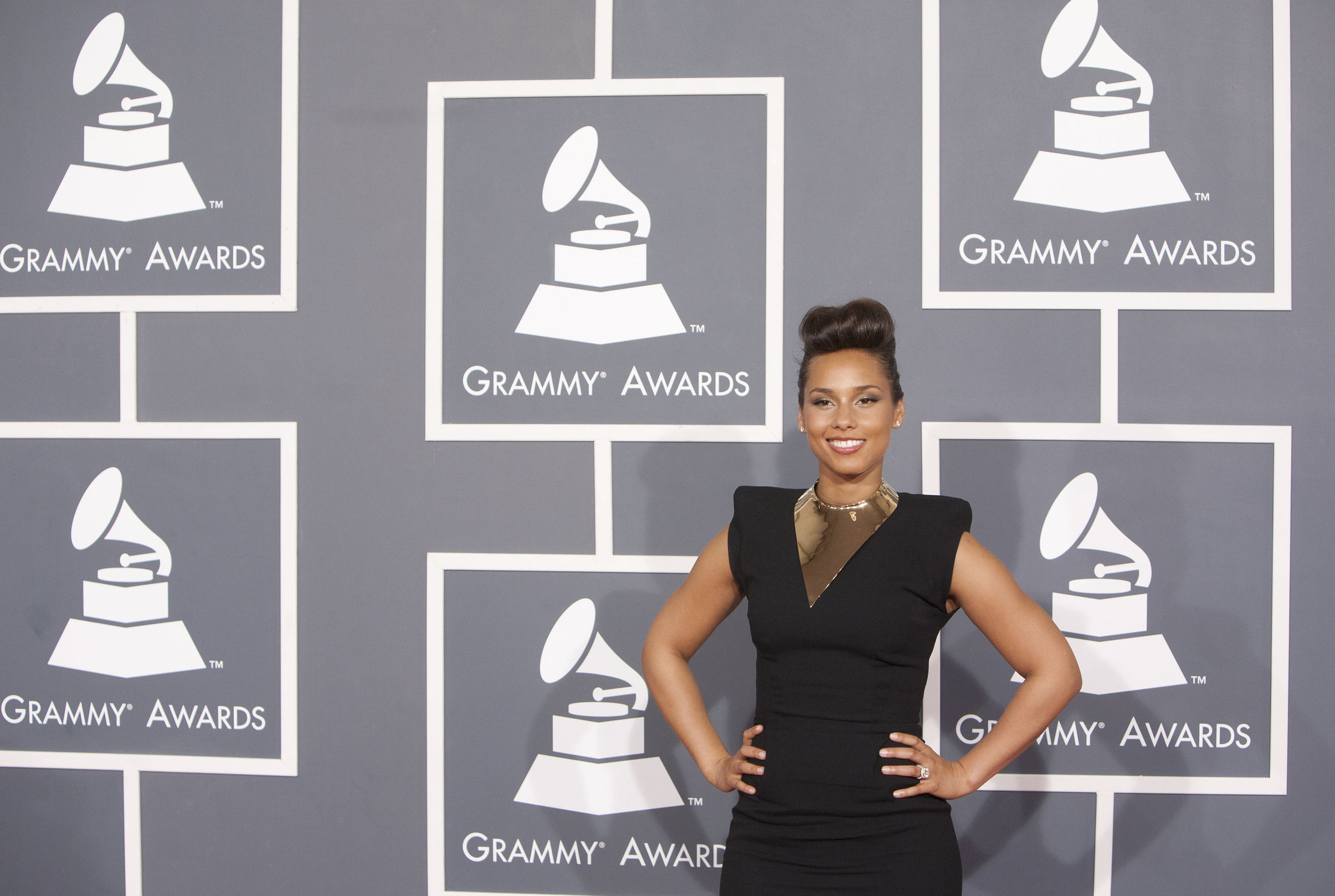 Alicia Keys attends the 54th annual Grammy Awards on February 12, 2012