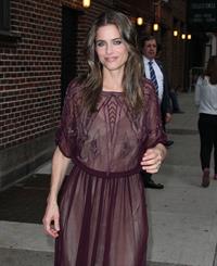 Amanda Peet arriving for David Letterman appearance on March 13, 2012