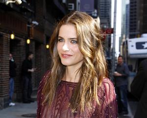 Amanda Peet arriving for David Letterman appearance on March 13, 2012