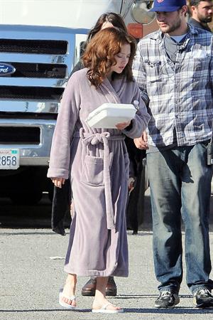 Amanda Seyfried on set of Lovelace in Los Angeles on January 5, 2012 