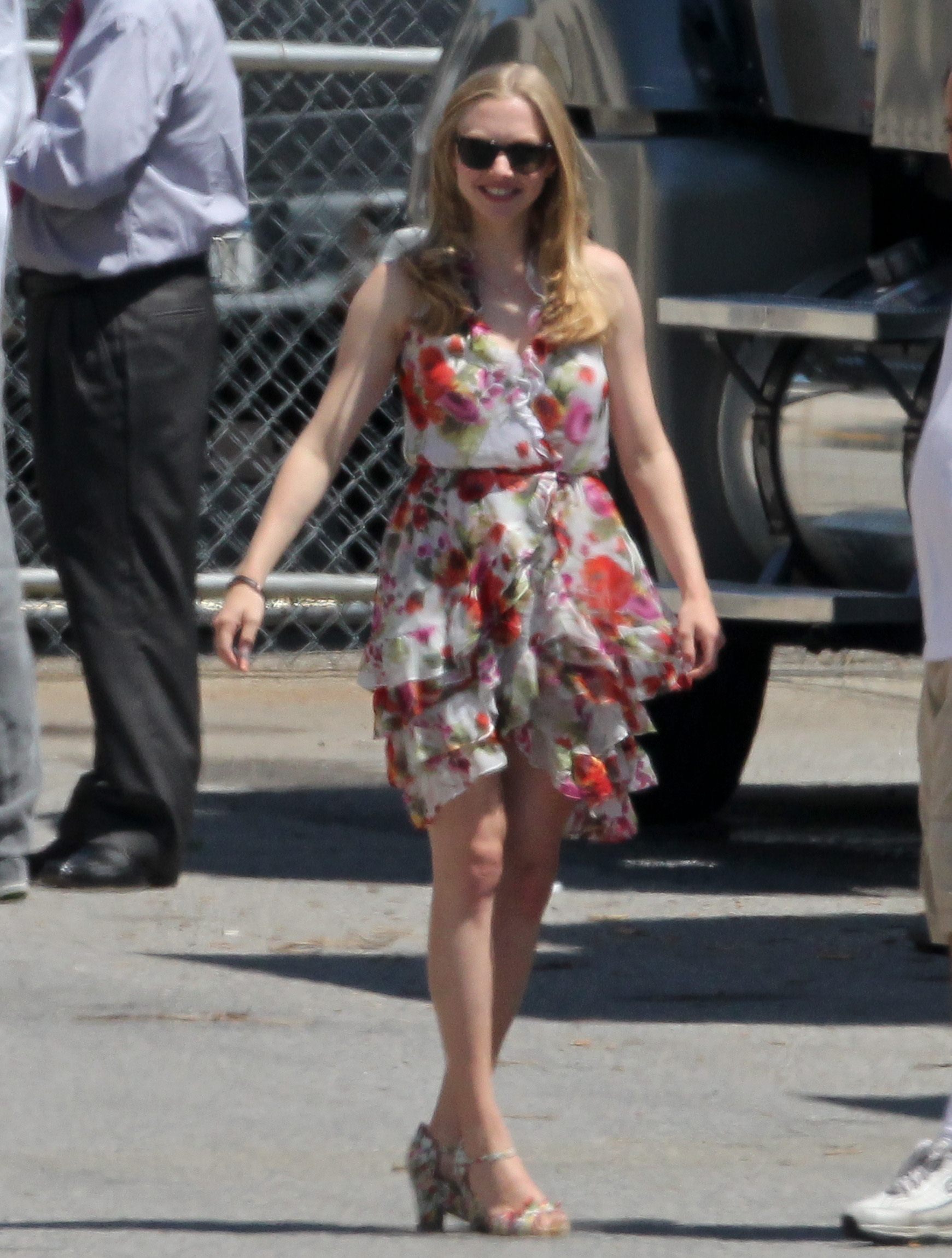 Amanda Seyfried on the set of The Wedding in Stamford on July 28, 2011