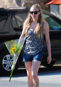 Amanda Seyfried picks up some flowers in Hollywood on October 10, 2010 