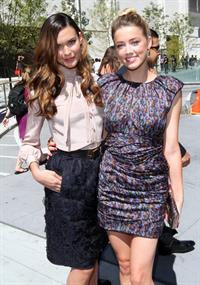 Amber Heard arriving at the Jill Stuart spring 2011 fashion show in New York on September 11, 2010