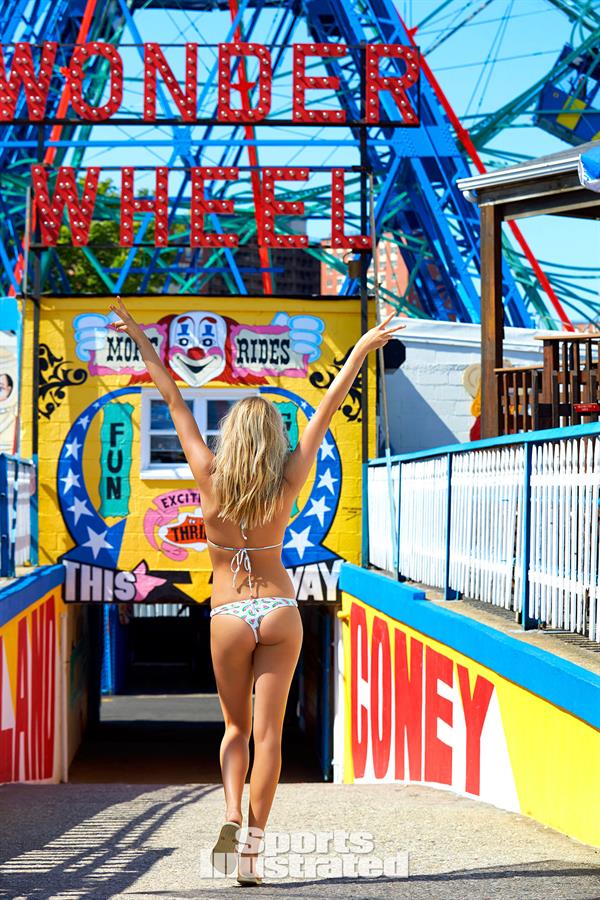 Hailey Clauson at Coney Island Photoshoot for Sports Illustrated