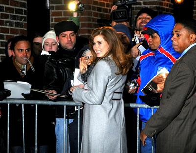 Amy Adams at  the Late Show With David Letterman on January 5, 2010
